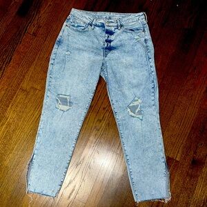 NWOT Old Navy High Rise Curvy OG Straight Secret Smooth Pocket Jeans Split Ankle